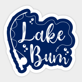 Lake Bum Fishing Camping Cute Funny Sticker